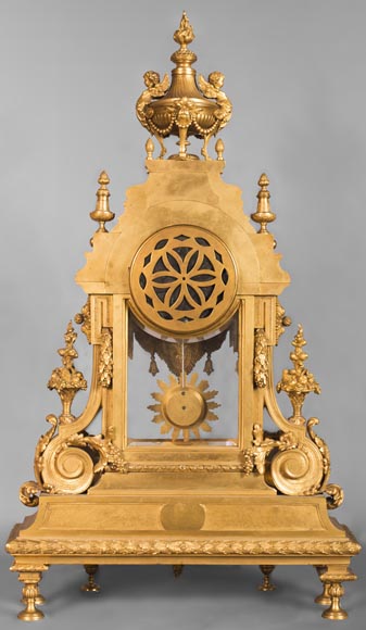 Louis XVI style clock, in gilded bronze Louis XVI style clock, in gilded bronze-8