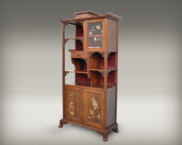 Japanese style display cabinet with birds Japanese style display cabinet with birds-1