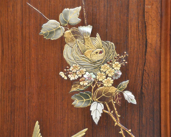 Japanese style display cabinet with birds Japanese style display cabinet with birds-8