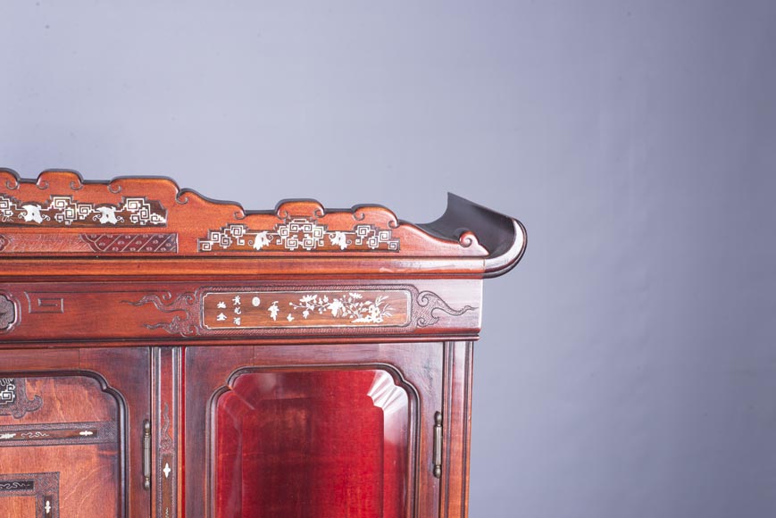 Japanese style secretary with mother-of-pearl butterfly decoration Japanese style secretary with mother-of-pearl butterfly decoration-11