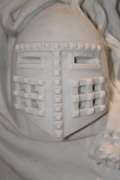 Splendid Statuary Carrara marble statue representing « Armida's dream » by Amand-Désiré-Honoré Barré, World's Fair of 1878 Splendid Statuary Carrara marble statue representing « Armida's dream » by Amand-Désiré-Honoré Barré, World's Fair of 1878-8