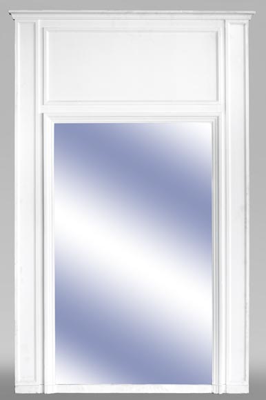 An antique trumeau made out of white wood and stucco An antique trumeau made out of white wood and stucco-0