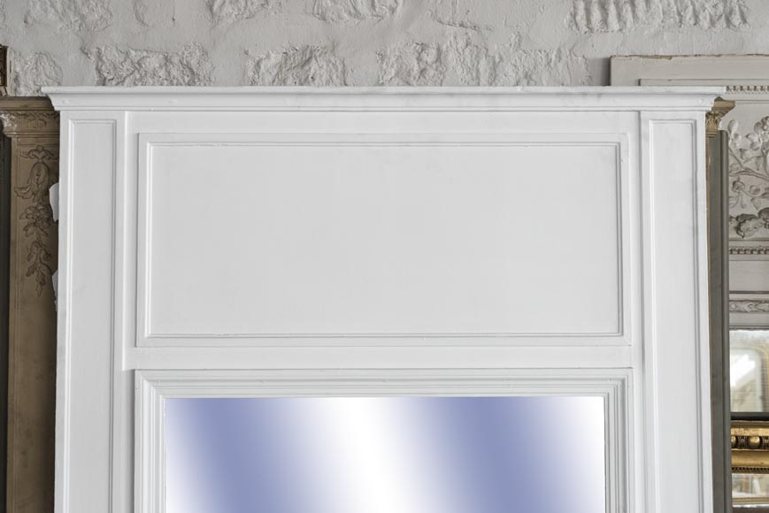 An antique trumeau made out of white wood and stucco An antique trumeau made out of white wood and stucco-1