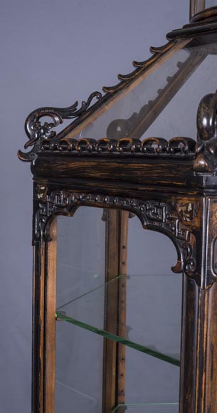 Display cabinet of Far Eastern inspiration, hexagonal form Display cabinet of Far Eastern inspiration, hexagonal form-3