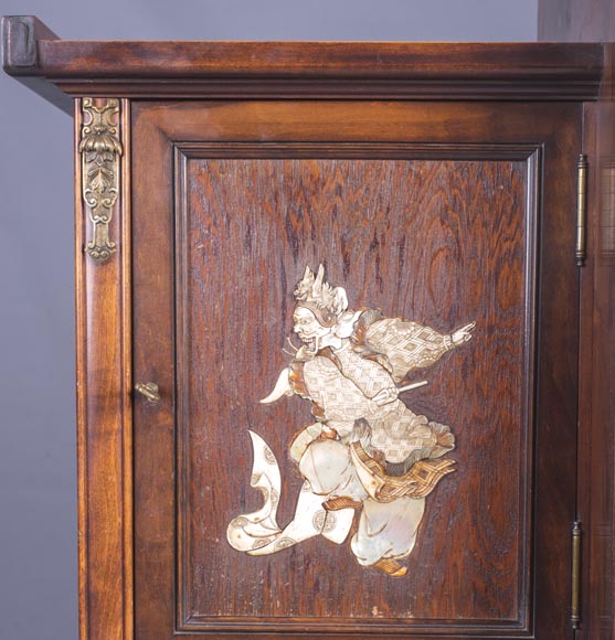 Gabriel VIARDOT (1830-1906) - Large Japanese cabinet with Foo dog Gabriel VIARDOT (1830-1906) - Large Japanese cabinet with Foo dog-11