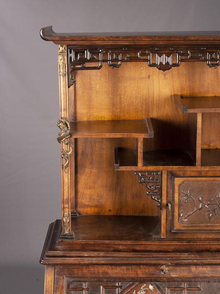 Gabriel VIARDOT (1830-1906) - A small Japanese style secretary Gabriel VIARDOT (1830-1906) - A small Japanese style secretary-2