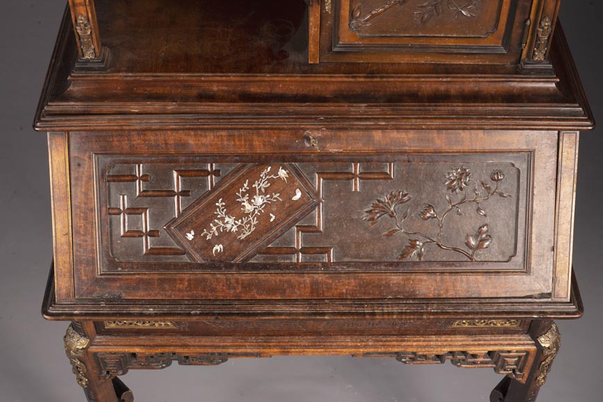 Gabriel VIARDOT (1830-1906) - A small Japanese style secretary Gabriel VIARDOT (1830-1906) - A small Japanese style secretary-7