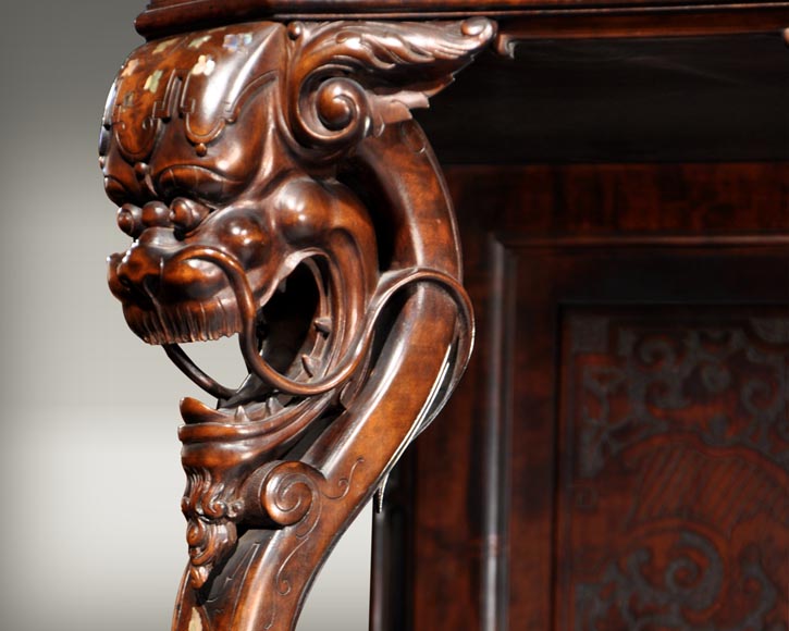 Japanese furniture with carved decoration and mother-of-pearl inlay Japanese furniture with carved decoration and mother-of-pearl inlay-4