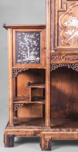 Gabriel VIARDOT (1830-1906) - Japanese style shelf unit with dragon and Foo dog Gabriel VIARDOT (1830-1906) - Japanese style shelf unit with dragon and Foo dog-3