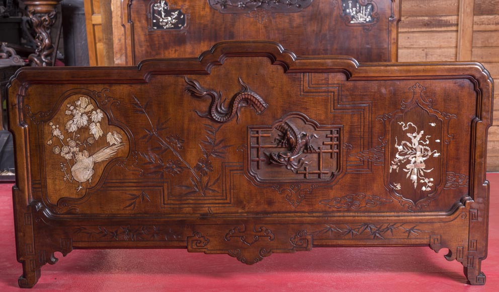 Gabriel Viardot (attributed to) - Japanese style bed with mother-of-pearl marquetery Gabriel Viardot (attributed to) - Japanese style bed with mother-of-pearl marquetery-8