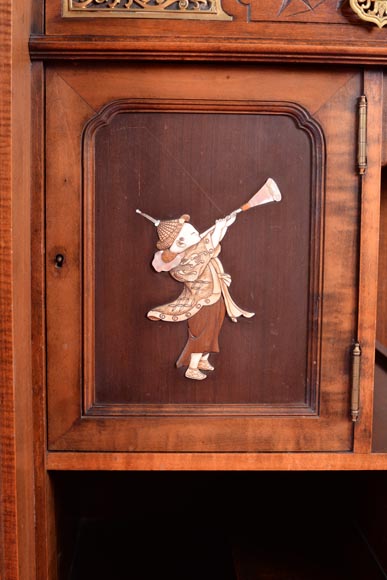 Gabriel VIARDOT (attributed to) - Asymmetrical cabinet with rich engraved and sculpted decoration of extreme oriental inspiration Gabriel VIARDOT (attributed to) - Asymmetrical cabinet with rich engraved and sculpted decoration of extreme oriental inspiration-9