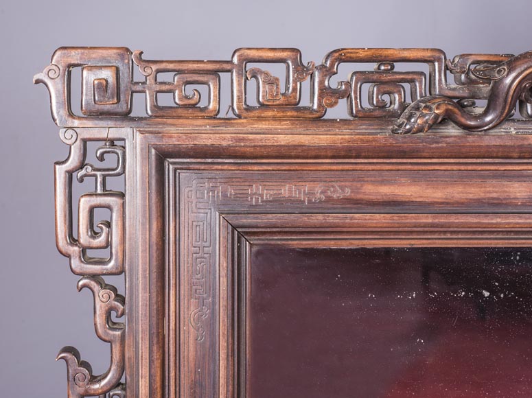 An antique Japonisme style trumeau with winged dragon An antique Japonisme style trumeau with winged dragon-2