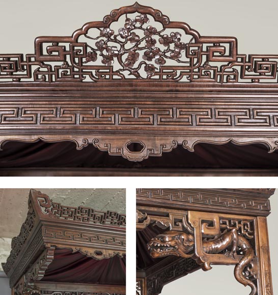 GABRIEL VIARDOT (attr. to) - Bedroom furniture composed of a wardrobe  and a bed in tinted sycamore GABRIEL VIARDOT (attr. to) - Bedroom furniture composed of a wardrobe  and a bed in tinted sycamore-4