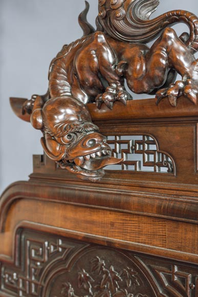 GABRIEL VIARDOT (attr. to) - Bedroom furniture composed of a wardrobe  and a bed in tinted sycamore GABRIEL VIARDOT (attr. to) - Bedroom furniture composed of a wardrobe  and a bed in tinted sycamore-7