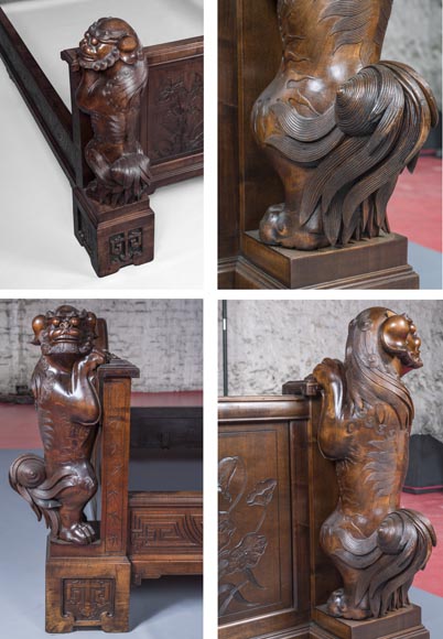 GABRIEL VIARDOT (attr. to) - Bedroom furniture composed of a wardrobe  and a bed in tinted sycamore GABRIEL VIARDOT (attr. to) - Bedroom furniture composed of a wardrobe  and a bed in tinted sycamore-10