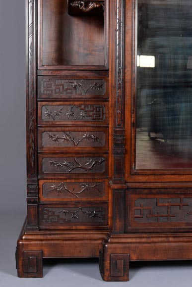 GABRIEL VIARDOT (attr. to) - Bedroom furniture composed of a wardrobe  and a bed in tinted sycamore GABRIEL VIARDOT (attr. to) - Bedroom furniture composed of a wardrobe  and a bed in tinted sycamore-17