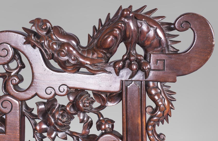 Cyrille RUFFIER DES AIMES (1844-1916) - Set of two chairs and an armchair inspired by the Far East Cyrille RUFFIER DES AIMES (1844-1916) - Set of two chairs and an armchair inspired by the Far East-8