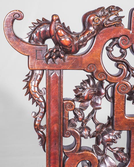 Cyrille RUFFIER DES AIMES (1844-1916) - Set of two chairs and an armchair inspired by the Far East Cyrille RUFFIER DES AIMES (1844-1916) - Set of two chairs and an armchair inspired by the Far East-20