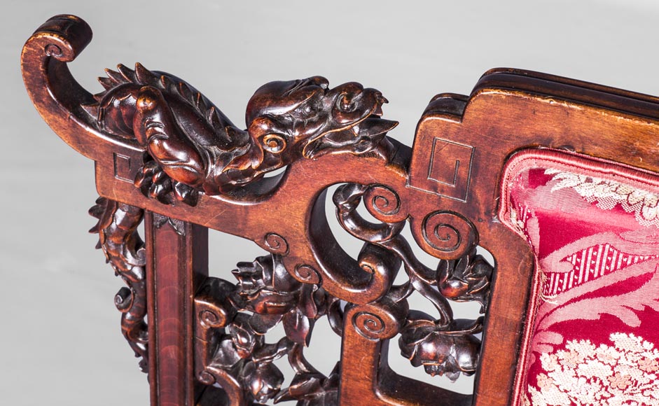 Cyrille RUFFIER DES AIMES (1844-1916) - Set of two chairs and an armchair inspired by the Far East Cyrille RUFFIER DES AIMES (1844-1916) - Set of two chairs and an armchair inspired by the Far East-23