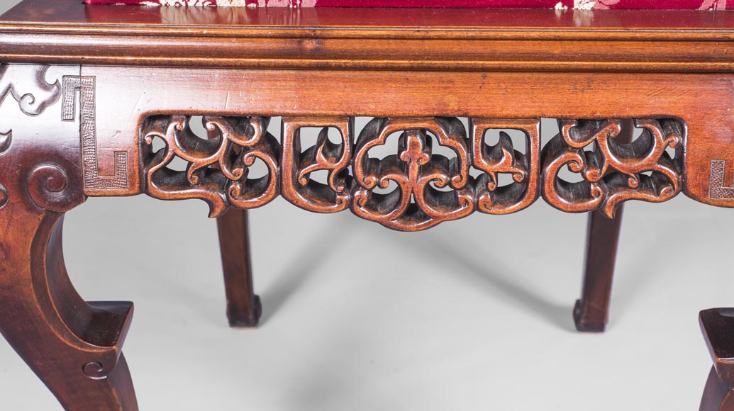 Cyrille RUFFIER DES AIMES (1844-1916) - Set of two chairs and an armchair inspired by the Far East Cyrille RUFFIER DES AIMES (1844-1916) - Set of two chairs and an armchair inspired by the Far East-24