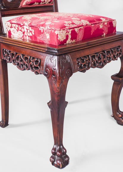 Cyrille RUFFIER DES AIMES (1844-1916) - Set of two chairs and an armchair inspired by the Far East Cyrille RUFFIER DES AIMES (1844-1916) - Set of two chairs and an armchair inspired by the Far East-25