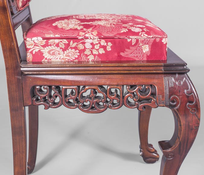 Cyrille RUFFIER DES AIMES (1844-1916) - Set of two chairs and an armchair inspired by the Far East Cyrille RUFFIER DES AIMES (1844-1916) - Set of two chairs and an armchair inspired by the Far East-26