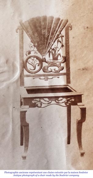 Maison Soubrier, Pair of chairs with fan-shaped backs Maison Soubrier, Pair of chairs with fan-shaped backs-1