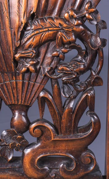 Maison Soubrier, Pair of chairs with fan-shaped backs Maison Soubrier, Pair of chairs with fan-shaped backs-8