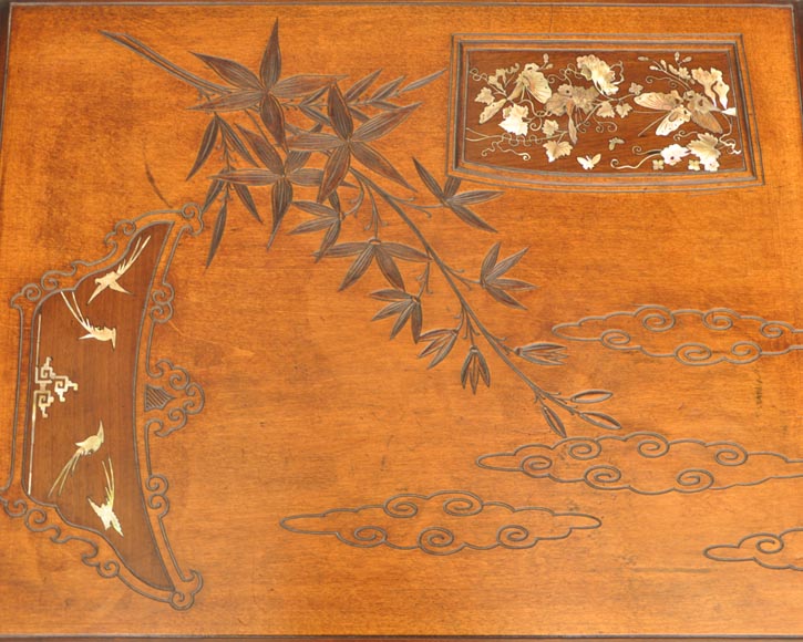 Gabriel Viardot (attributed to) - Japanese style table with gilded bronze decorations-6