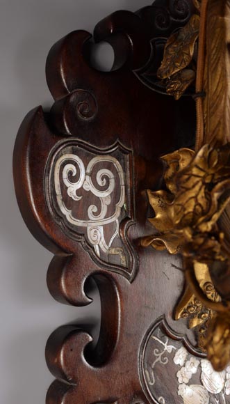 Japanese wall light in sycamore, gilt bronze and mother-of-pearl Japanese wall light in sycamore, gilt bronze and mother-of-pearl-5