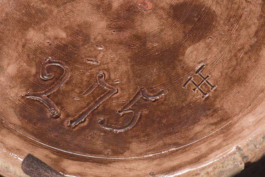 Fernand THESMAR, Ceramic gardener with applied enamel flowers decoration Fernand THESMAR, Ceramic gardener with applied enamel flowers decoration-7