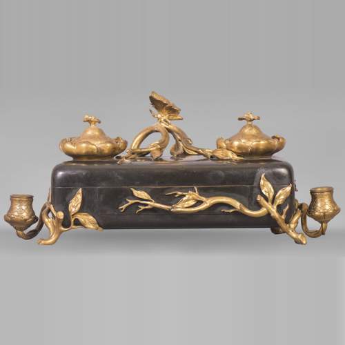 Frédéric-Eugène PIAT (1827-1903) (attributed to) - Inkwell with butterfly