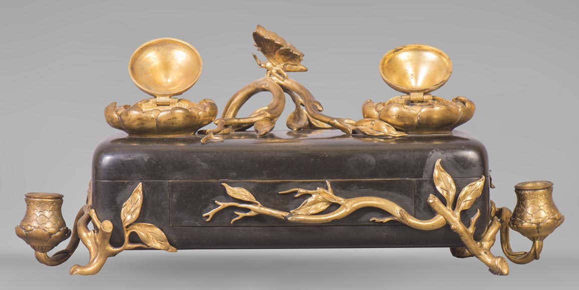 Frédéric-Eugène PIAT (1827-1903) (attributed to) - Inkwell with butterfly Frédéric-Eugène PIAT (1827-1903) (attributed to) - Inkwell with butterfly-1