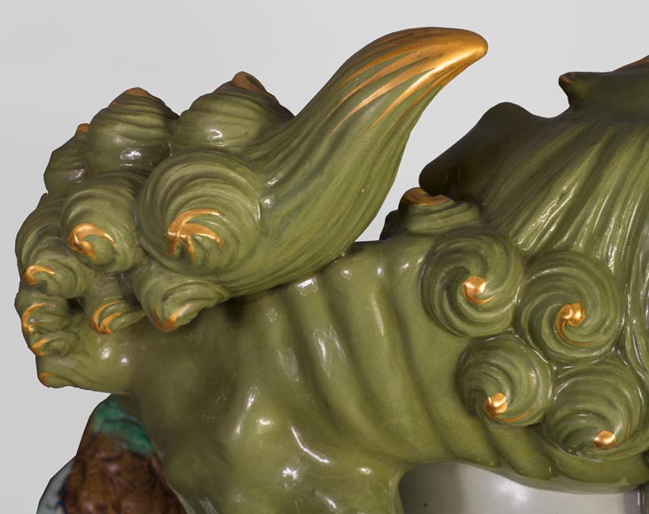 Japanese style pendulum with Fô dog Japanese style pendulum with Fô dog-10