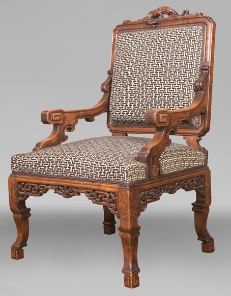 Gabriel VIARDOT (attributed to) - Set of two dragon chairs Gabriel VIARDOT (attributed to) - Set of two dragon chairs-2