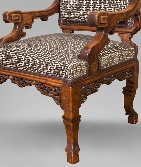 Gabriel VIARDOT (attributed to) - Set of two dragon chairs Gabriel VIARDOT (attributed to) - Set of two dragon chairs-3