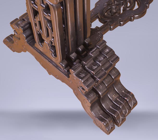 Japanese style nest of tables with metal marquetry decoration Japanese style nest of tables with metal marquetry decoration-4