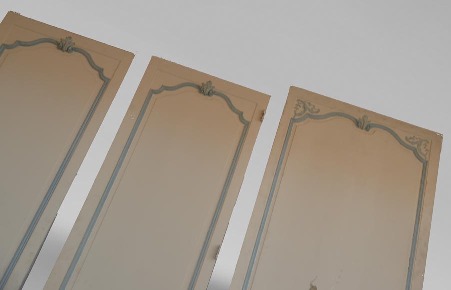 Element of a Louis XV style paneled room white and pale blue Element of a Louis XV style paneled room white and pale blue-4