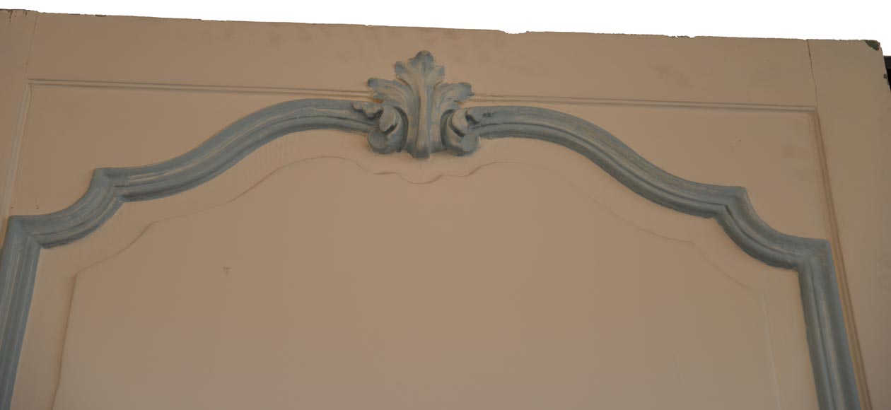 Element of a Louis XV style paneled room white and pale blue Element of a Louis XV style paneled room white and pale blue-5