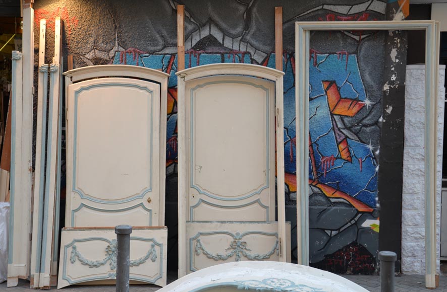 Element of a Louis XV style paneled room white and pale blue Element of a Louis XV style paneled room white and pale blue-15