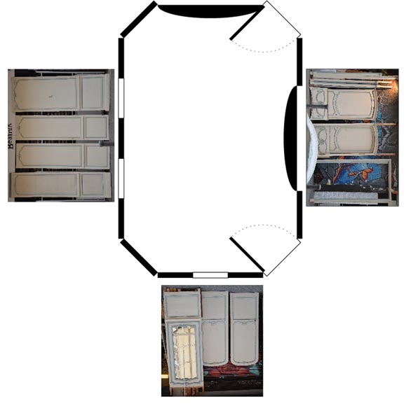 Element of a Louis XV style paneled room white and pale blue Element of a Louis XV style paneled room white and pale blue-18