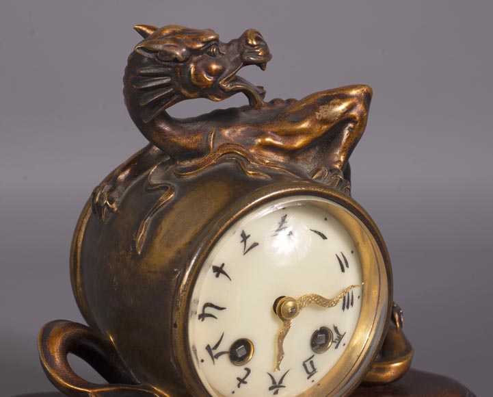 Japanese bronze dragon clock Japanese bronze dragon clock-2
