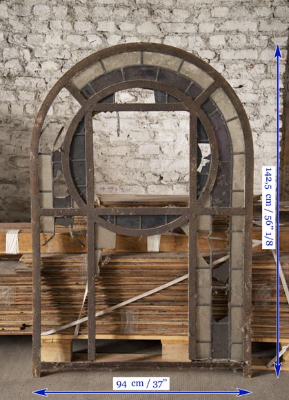 Important set of 20th century Art Deco style stained glass windows Important set of 20th century Art Deco style stained glass windows-11