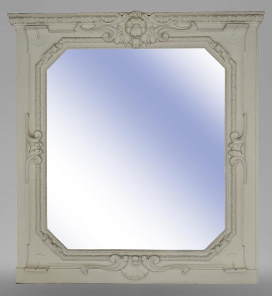 An antique mirror in the Napoleon III style, pediment decorated with a lion's head An antique mirror in the Napoleon III style, pediment decorated with a lion's head-0