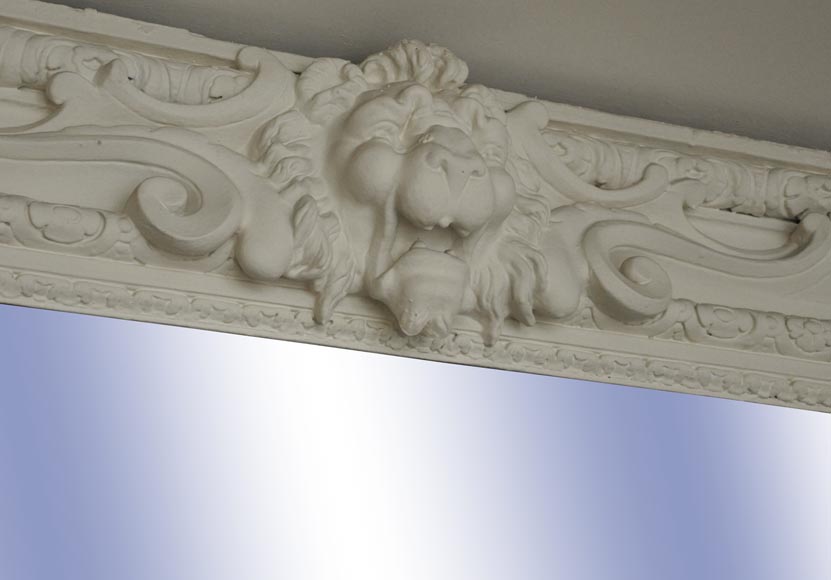 An antique mirror in the Napoleon III style, pediment decorated with a lion's head An antique mirror in the Napoleon III style, pediment decorated with a lion's head-2