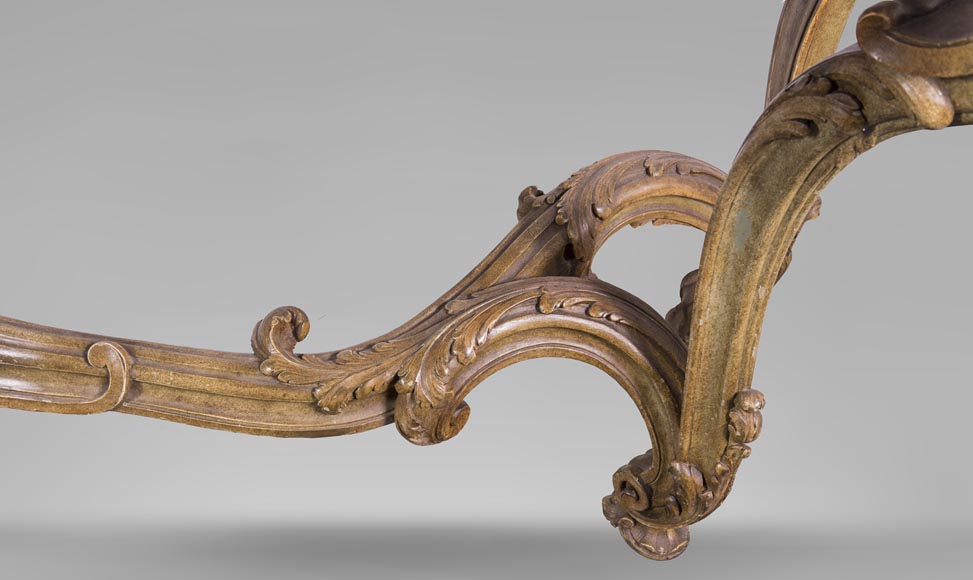 An antique console and its mirror, in Louis XV style, with parrots An antique console and its mirror, in Louis XV style, with parrots-11