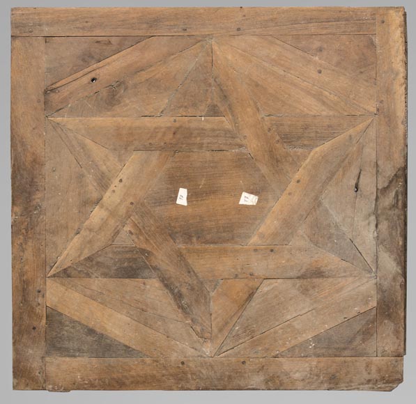 Lot of antique walnut parquet flooring, Star of David decor, 18th century Lot of antique walnut parquet flooring, Star of David decor, 18th century-0