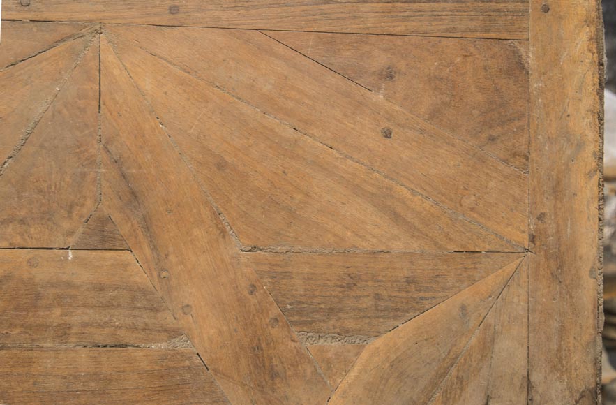 Lot of antique walnut parquet flooring, Star of David decor, 18th century Lot of antique walnut parquet flooring, Star of David decor, 18th century-2