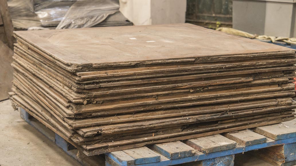 Lot of antique walnut parquet flooring, Star of David decor, 18th century Lot of antique walnut parquet flooring, Star of David decor, 18th century-5