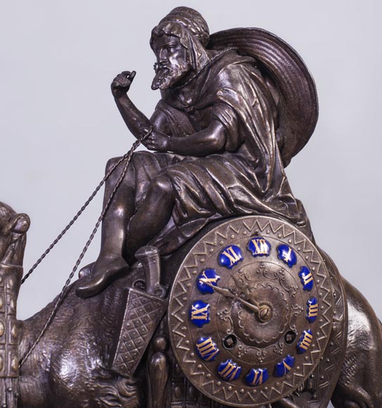 Clock with a egyptian meharist on his mount, late 19th century Clock with a egyptian meharist on his mount, late 19th century-2